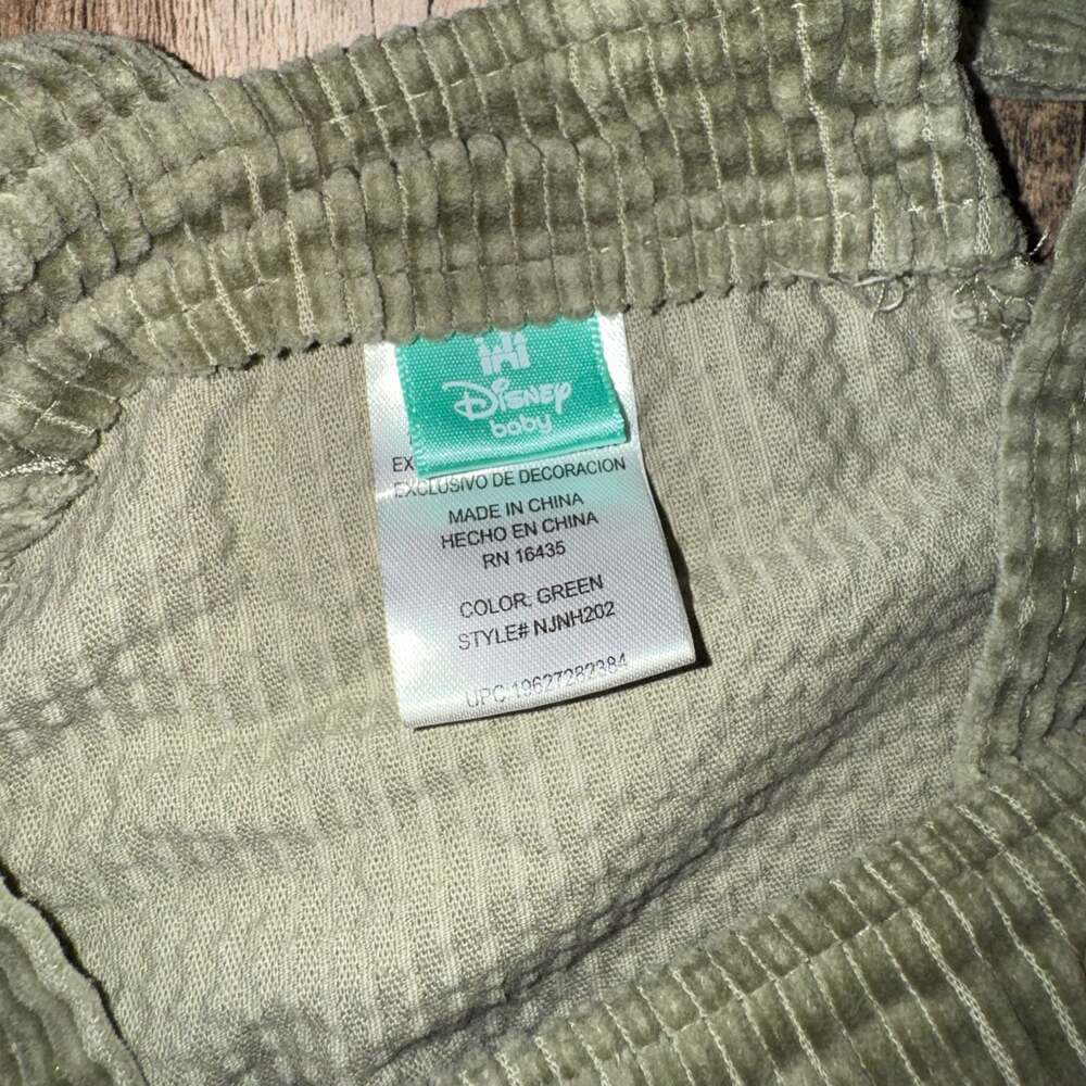 Disney Baby The Lion King Simba Corduroy Overalls Green 12M - Picture 3 of 6